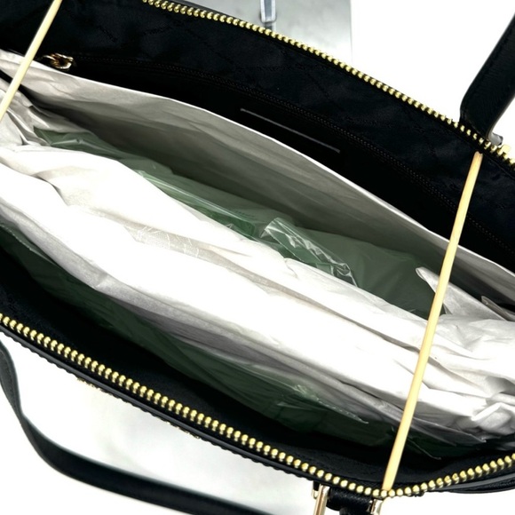 Michael Kors Large Charlotte TZ Tote Bag Black/Gold - Picture 10 of 11